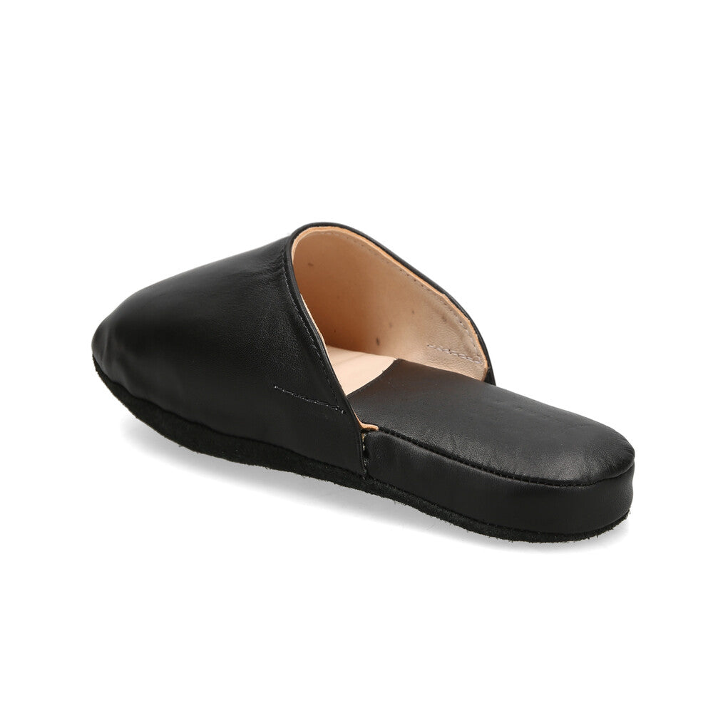 Pantufla Cuero Badana Negro Narruks