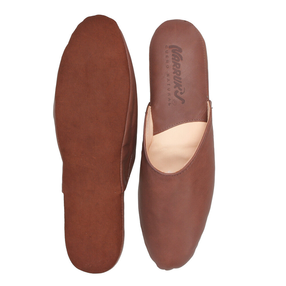 Pantufla Cuero Badana Marron Narruks