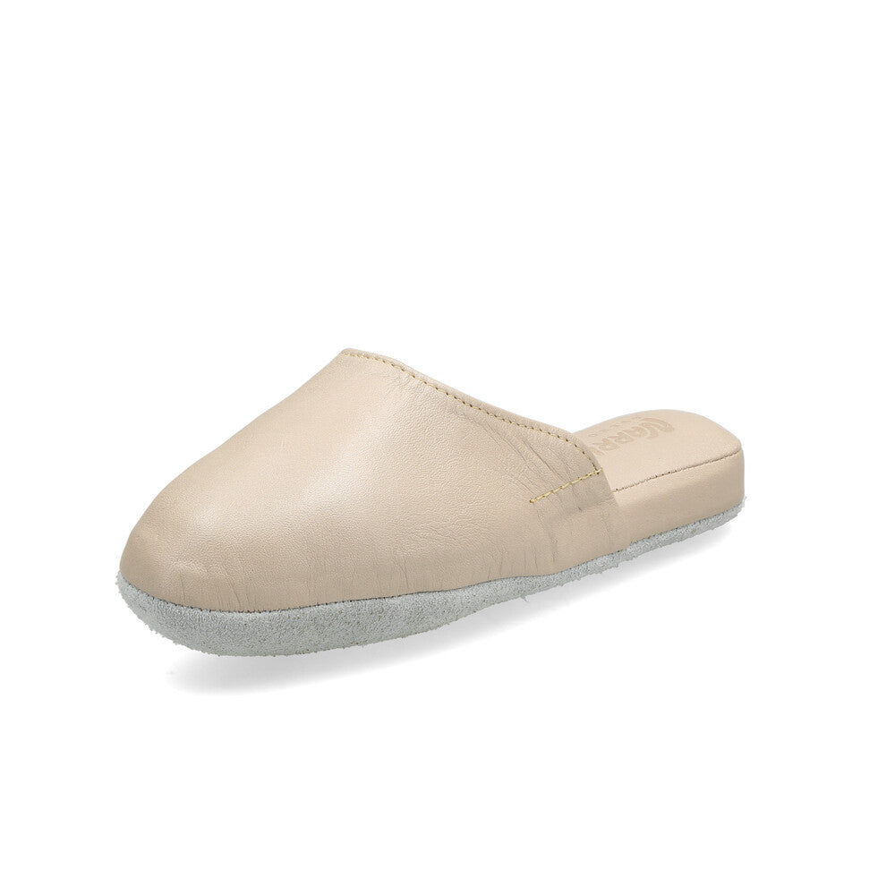Pantufla Sofía Cuero Crema
